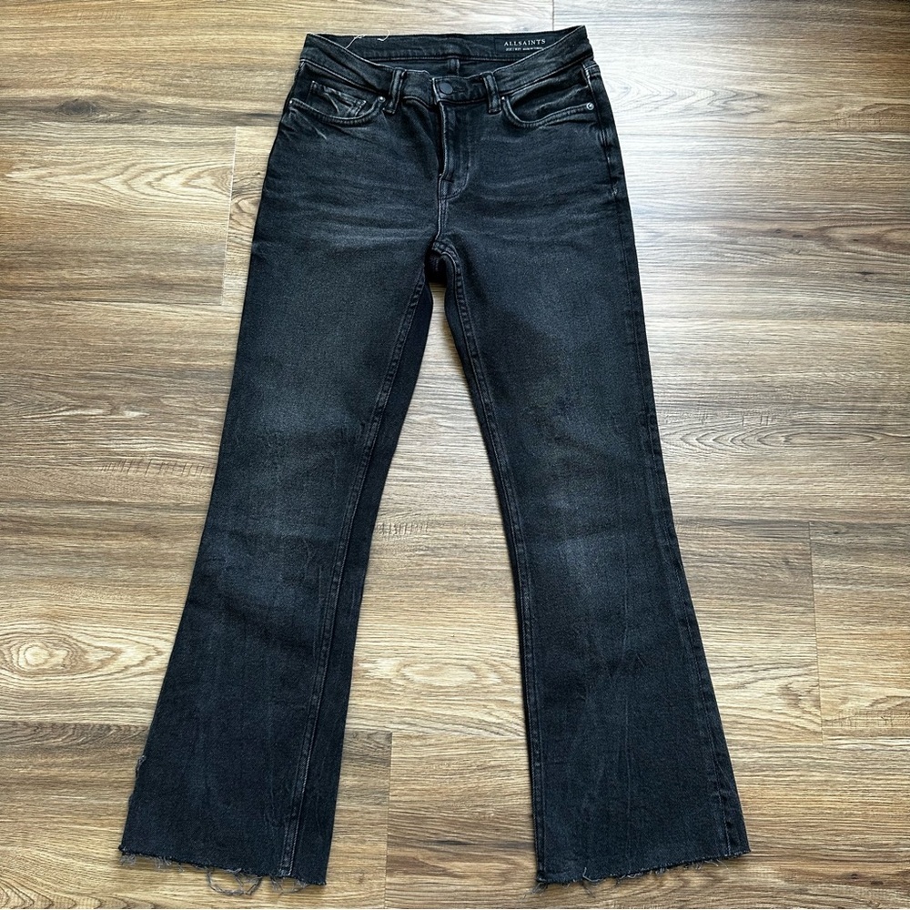 All Saints Black Boot Cut Jeans